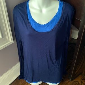 Broome Allen Double Layer Scoop Neck Tee EUC